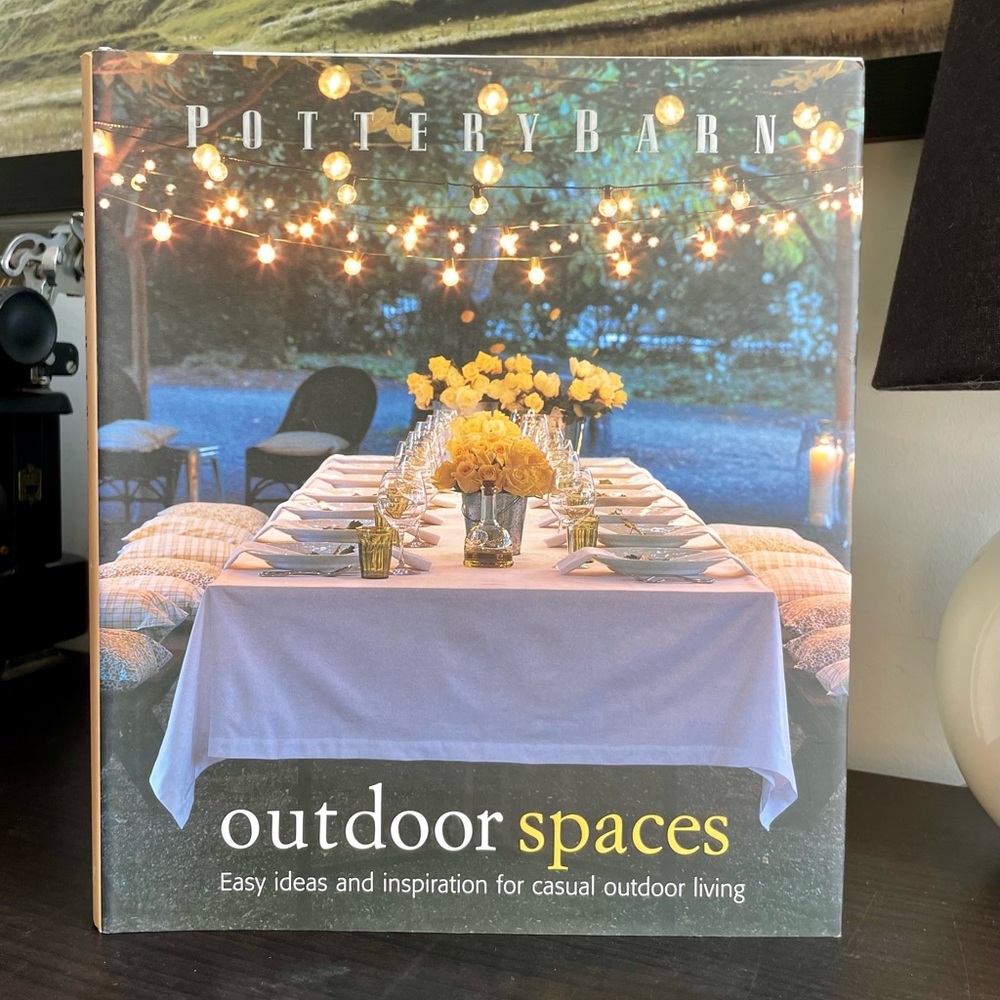 Pottery Barn Outdoor Spaces Hardcover — Blue, White, Yellow